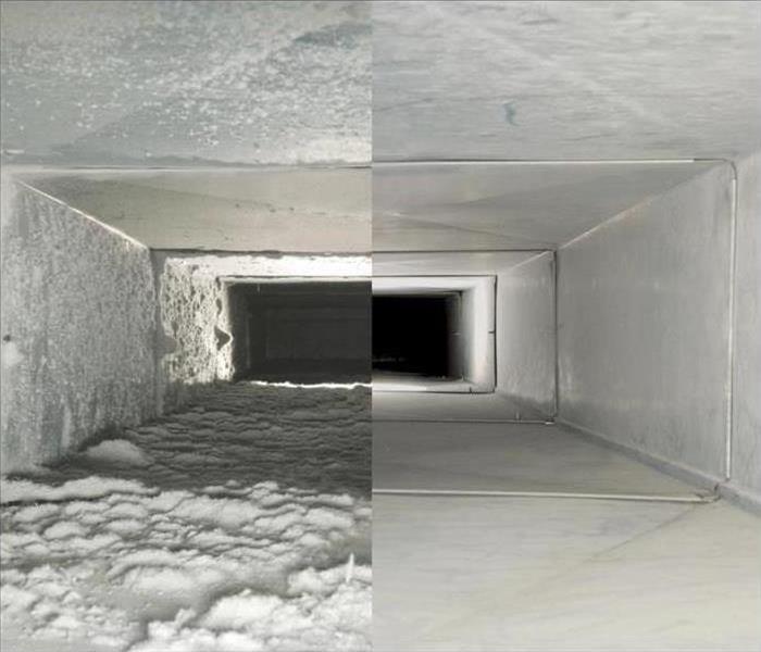 Dirty air duct versus clean one.